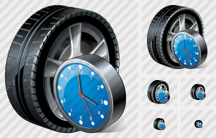 Car Wheel Clock Symbol