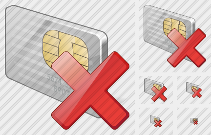 Icono Chip Card Delete