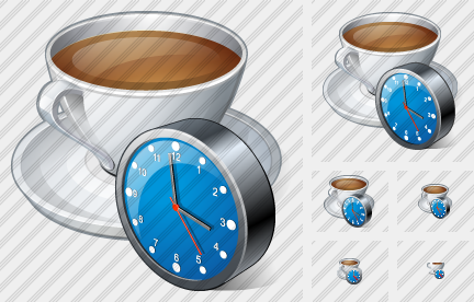 Coffee Cup Clock Symbol