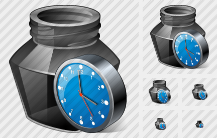 Icône Ink Pot Clock