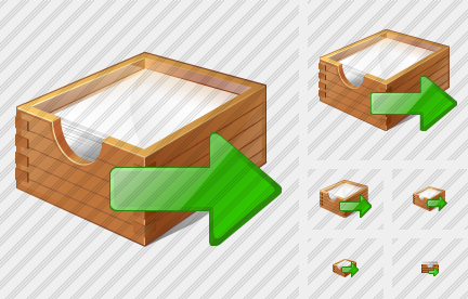 Иконка Коробка с бумагами Экспорт