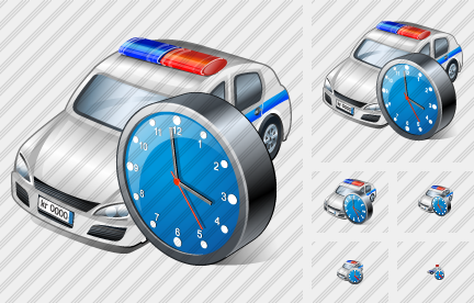 Police Car Clock Symbol