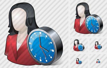 Icône User Woman Clock