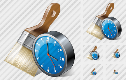 Icône Wide Brush Clock