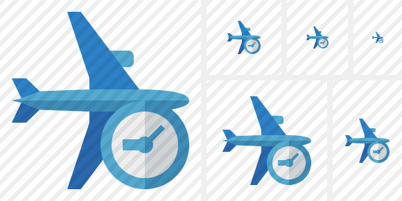 Airplane Horizontal 2 Clock Symbol