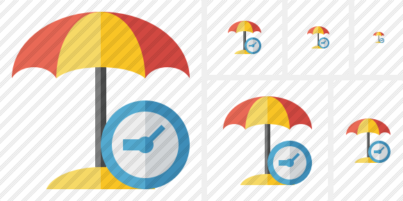 Icône Beach Umbrella Clock
