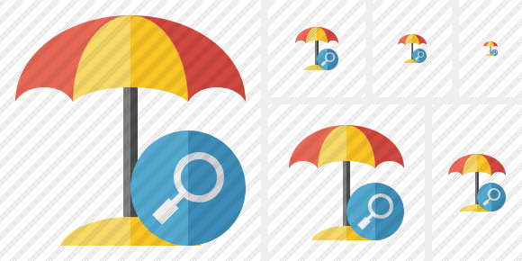 Beach Umbrella Search Symbol