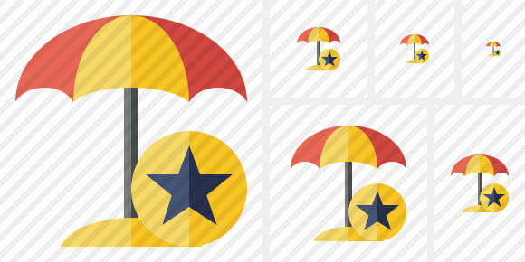 Beach Umbrella Star Symbol