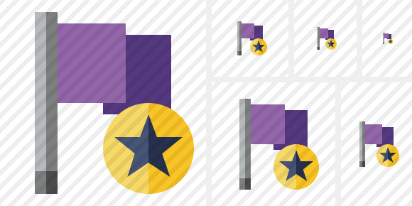 Flag Purple Star Symbol