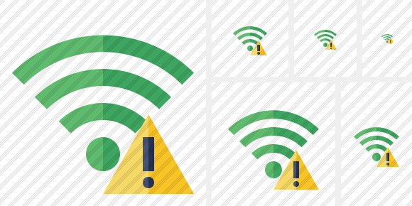 Icono Wi Fi Green Warning