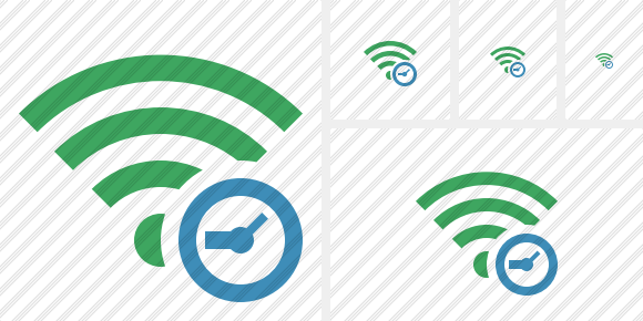 Icono Wi Fi Green Clock