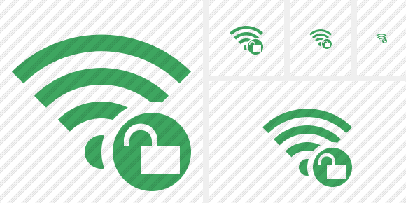 Icono Wi Fi Green Unlock